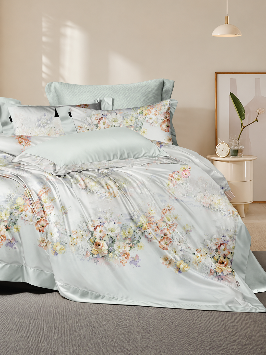 Pastel bouquet 100% cotton bedding set